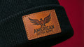 Genuine Leather Patch Beanie