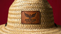 Leather Patch Straw Lifeguard Hat